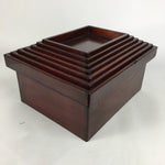 Antique C1900 Meiji Japanese Wood Lacquer Lidded Stackable Box 7 Set Box UR490