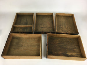 Antique C1900 Meiji Japanese Wooden Sewing Box Vtg Haribako Chest 5 Drawers T247