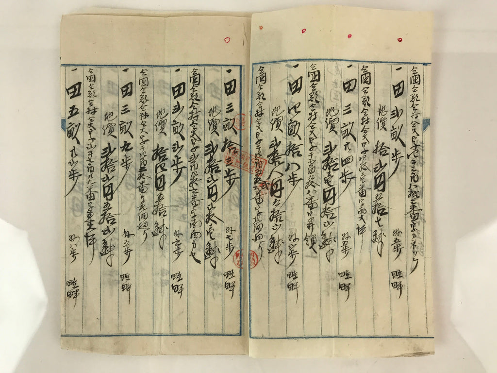 Antique C1903 Japanese Land Money Loan Certificate Meiji Period Paper P304