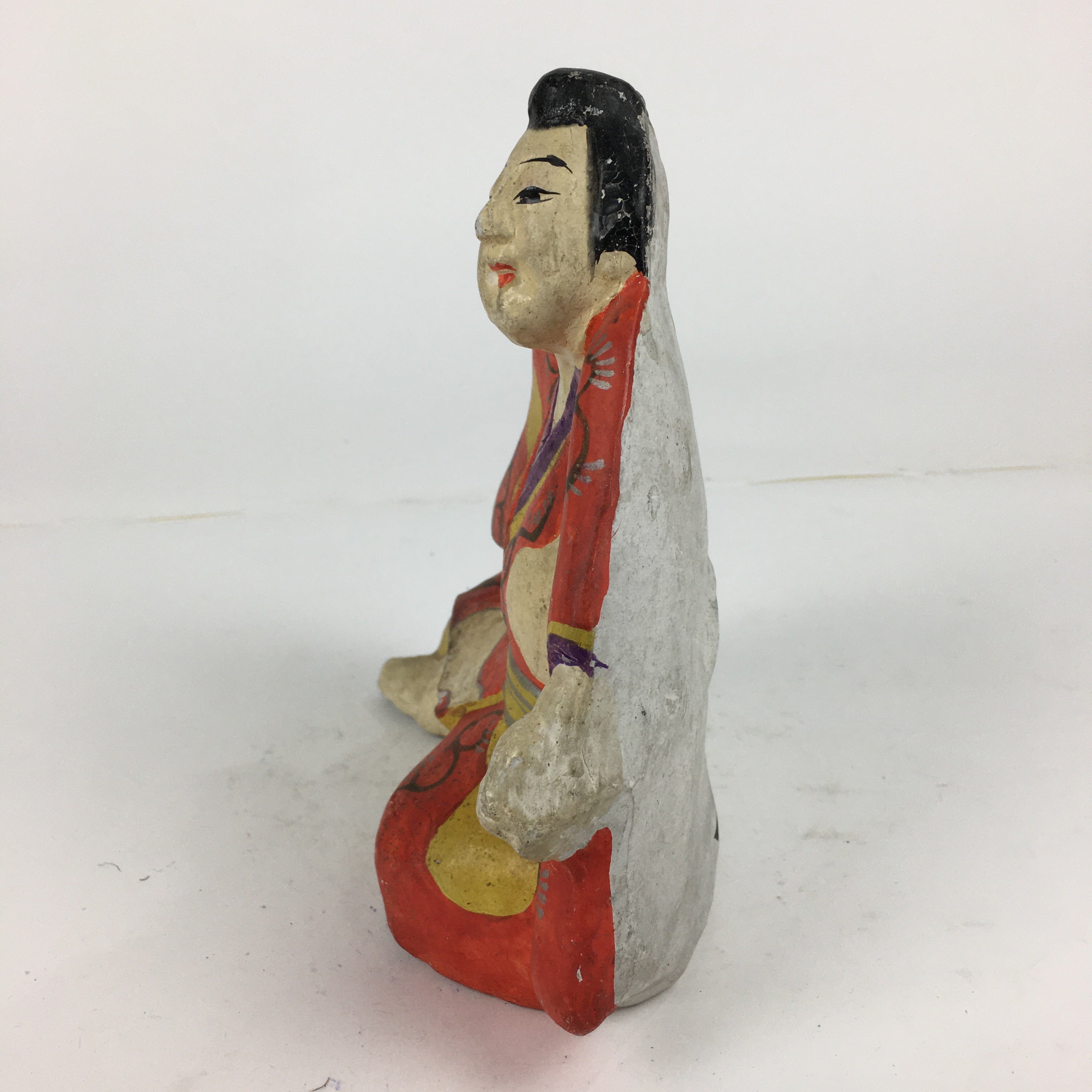 Antique C1904 Japanese Clay Doll Ningyo Traditional Handicraft Young Man BD749