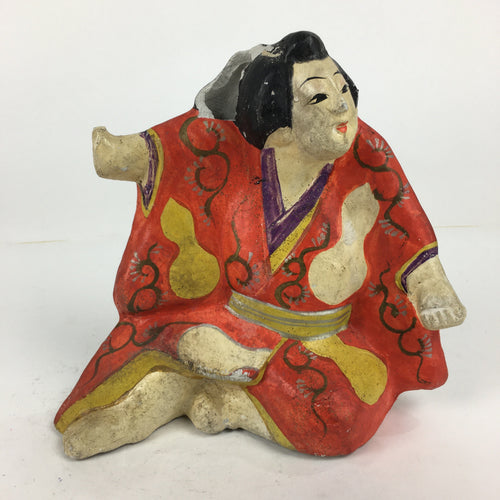 Antique C1904 Japanese Clay Doll Ningyo Traditional Handicraft Young Man BD749