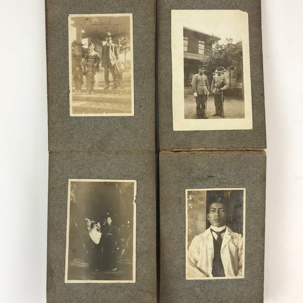 Antique C1912 Japanese Photo Album 21pc Taisho Kenpei Dr Nurse AB124