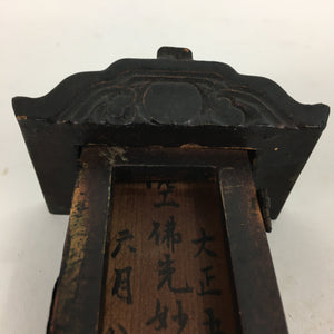 Antique C1916 Japanese Buddhist Altar Spiritual Tablet Vtg Wood Lacquer Ihai BU604