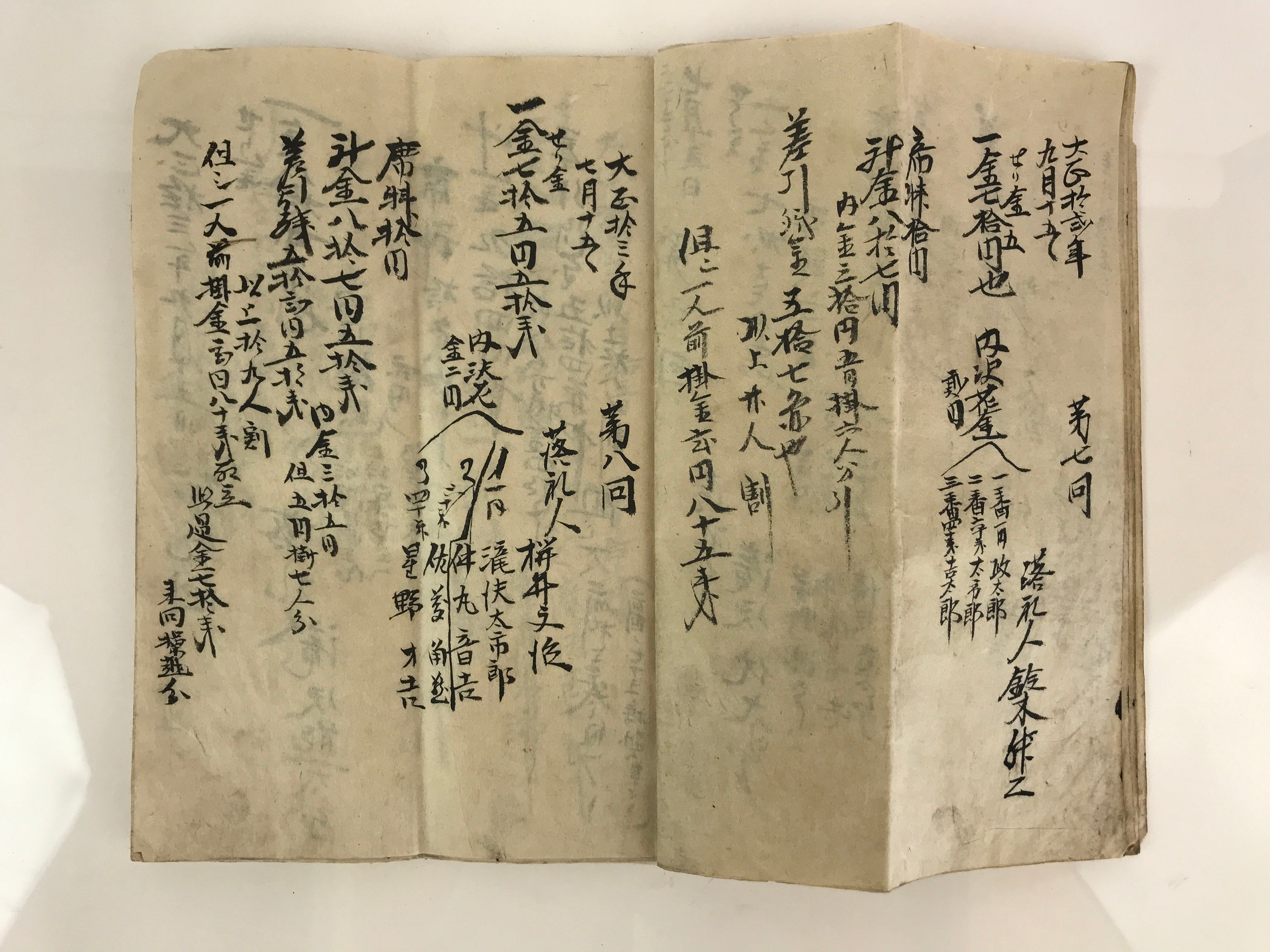 Antique C1921 Japanese Accounting Ledger Book Taisho Period Paper P311