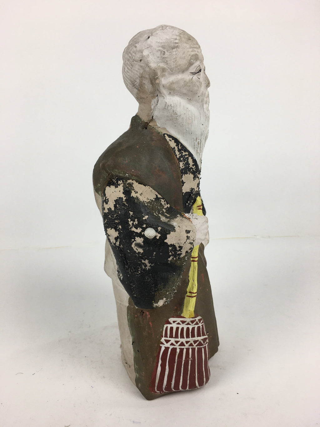 Antique C1922 Japanese Clay Doll Ningyo Traditional Handicraft Old Man BD751