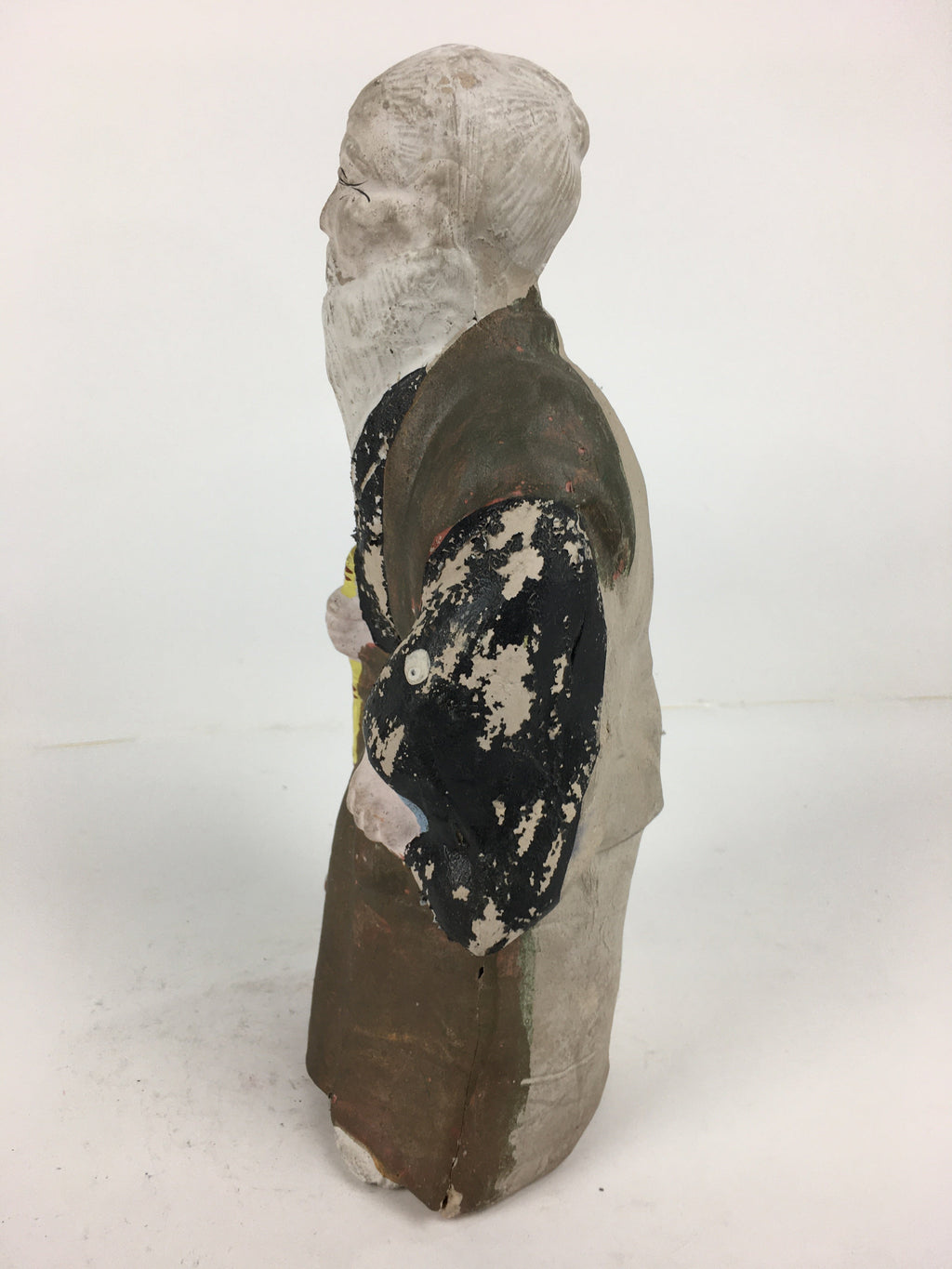Antique C1922 Japanese Clay Doll Ningyo Traditional Handicraft Old Man BD751