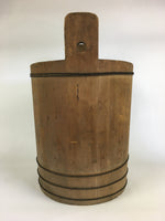 Antique C1924 Japanese Handmade Wooden Bucket Oke Vtg Large Mizuoke JK340