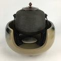Antique C1930 Japanese Cast Iron Kettle Brazier Chagama Tea Ceremony C19