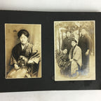 Antique C1930 Japanese Photo Album Vtg 55pc Family Kimono Girl Baby School AB110