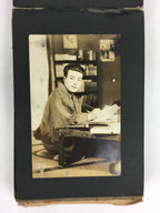 Antique C1930 Japanese Photo Album Vtg 55pc Family Kimono Girl Baby School AB110