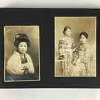 Antique C1930 Japanese Photo Album Vtg 55pc Family Kimono Girl Baby School AB110