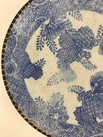 Antique Edo Era Japanese Porcelain Serving Plate Sometsuke Charger Blue PY227