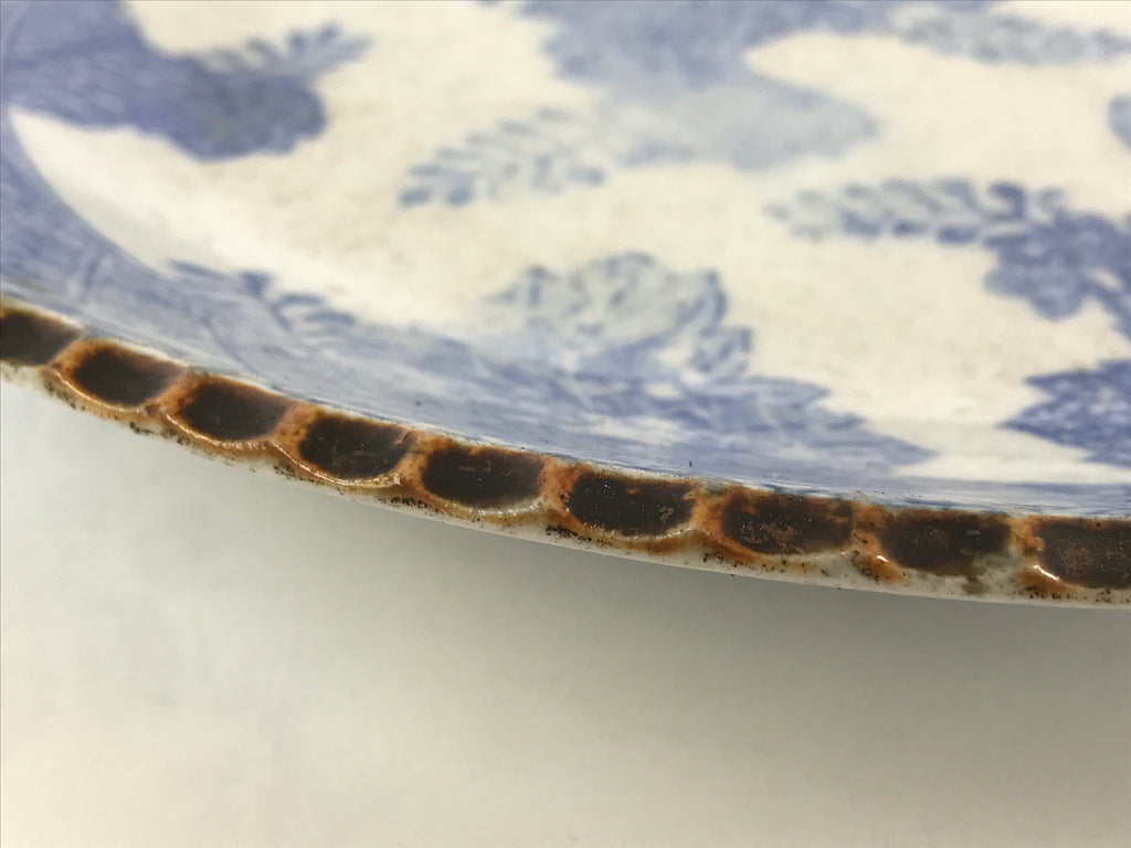 Antique Edo Era Japanese Porcelain Serving Plate Sometsuke Charger Blue PY227