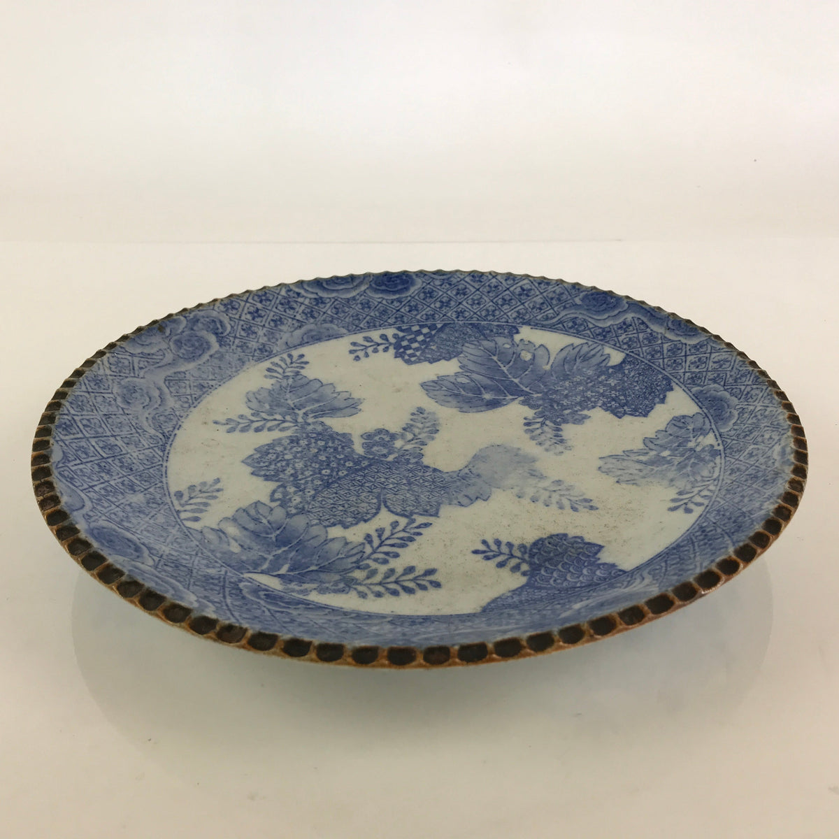 Antique Edo Era Japanese Porcelain Serving Plate Sometsuke Charger Blue PY227