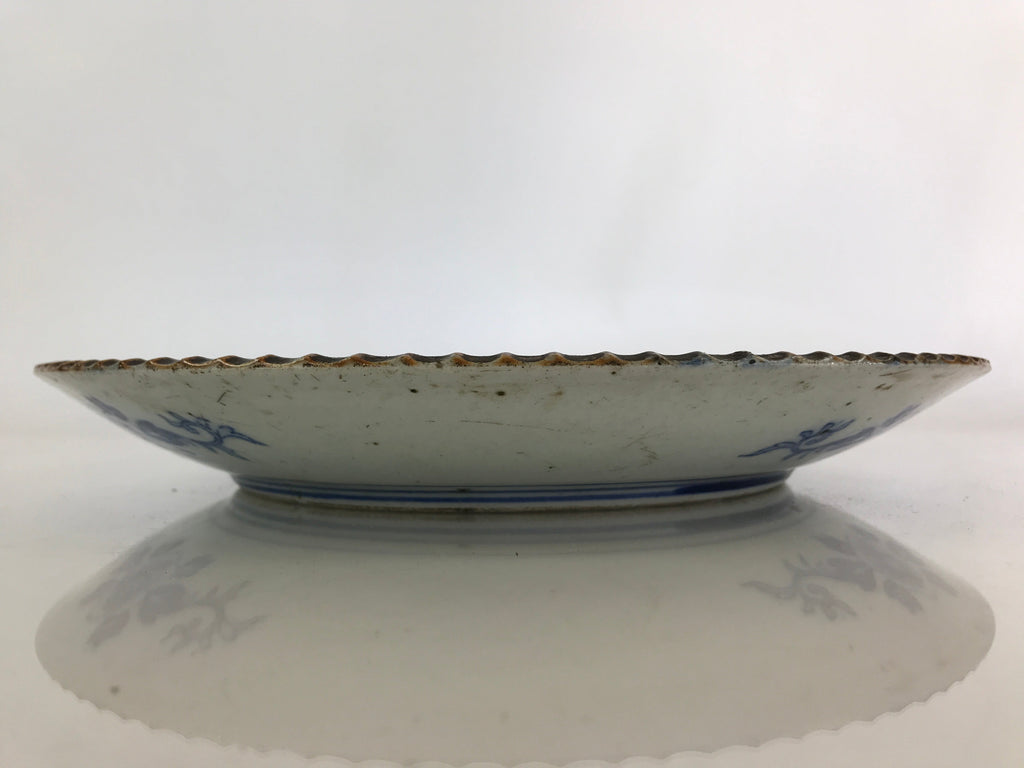 Antique Edo Era Japanese Porcelain Serving Plate Sometsuke Charger Blue PY227