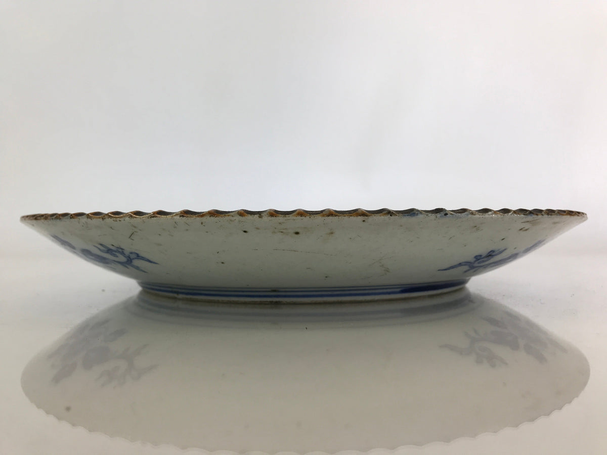 Antique Edo Era Japanese Porcelain Serving Plate Sometsuke Charger Blue PY227