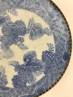 Antique Edo Era Japanese Porcelain Serving Plate Sometsuke Charger Blue PY227