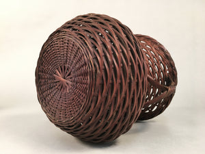 Antique Japanese Bamboo Basket Flower Vase Ikebana Arrangement Kado B138