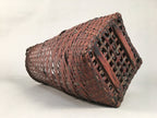 Antique Japanese Bamboo Basket Flower Vase Ikebana Arrangement Kado B141
