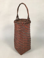 Antique Japanese Bamboo Basket Flower Vase Ikebana Arrangement Kado B141