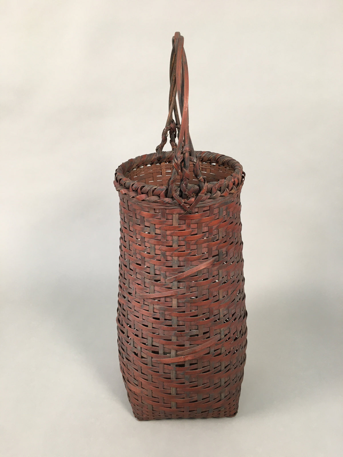 Antique Japanese Bamboo Basket Flower Vase Ikebana Arrangement Kado B141
