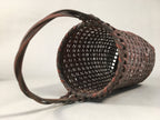 Antique Japanese Bamboo Basket Flower Vase Ikebana Arrangement Kado B141