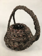 Antique Japanese Bamboo Basket Flower Vase Ikebana Arrangement Kado B150