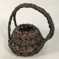 Antique Japanese Bamboo Basket Flower Vase Ikebana Arrangement Kado B150