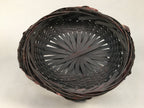 Antique Japanese Bamboo Basket Flower Vase Ikebana Arrangement Kado B151