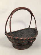 Antique Japanese Bamboo Basket Flower Vase Ikebana Arrangement Kado B151