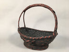 Antique Japanese Bamboo Basket Flower Vase Ikebana Arrangement Kado B151