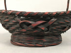 Antique Japanese Bamboo Basket Flower Vase Ikebana Arrangement Kado B151