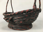 Antique Japanese Bamboo Basket Flower Vase Ikebana Arrangement Kado B151