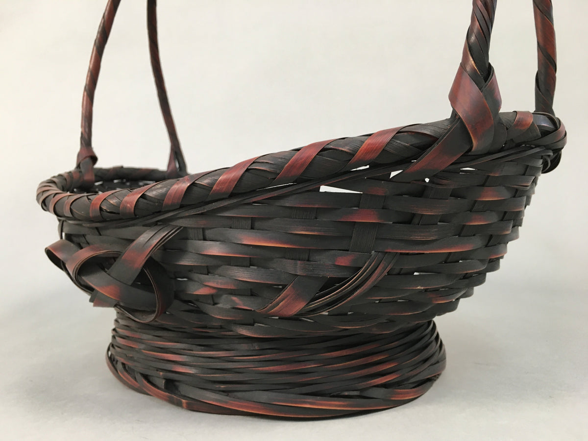 Antique Japanese Bamboo Basket Flower Vase Ikebana Arrangement Kado B151