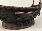 Antique Japanese Bamboo Basket Flower Vase Ikebana Arrangement Kado B151