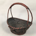 Antique Japanese Bamboo Basket Flower Vase Ikebana Arrangement Kado B151
