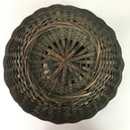 Antique Japanese Bamboo Basket Flower Vase Ikebana Arrangement Kado FV803