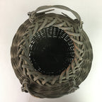 Antique Japanese Bamboo Basket Flower Vase Ikebana Arrangement Kado FV803
