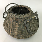 Antique Japanese Bamboo Basket Flower Vase Ikebana Arrangement Kado FV803