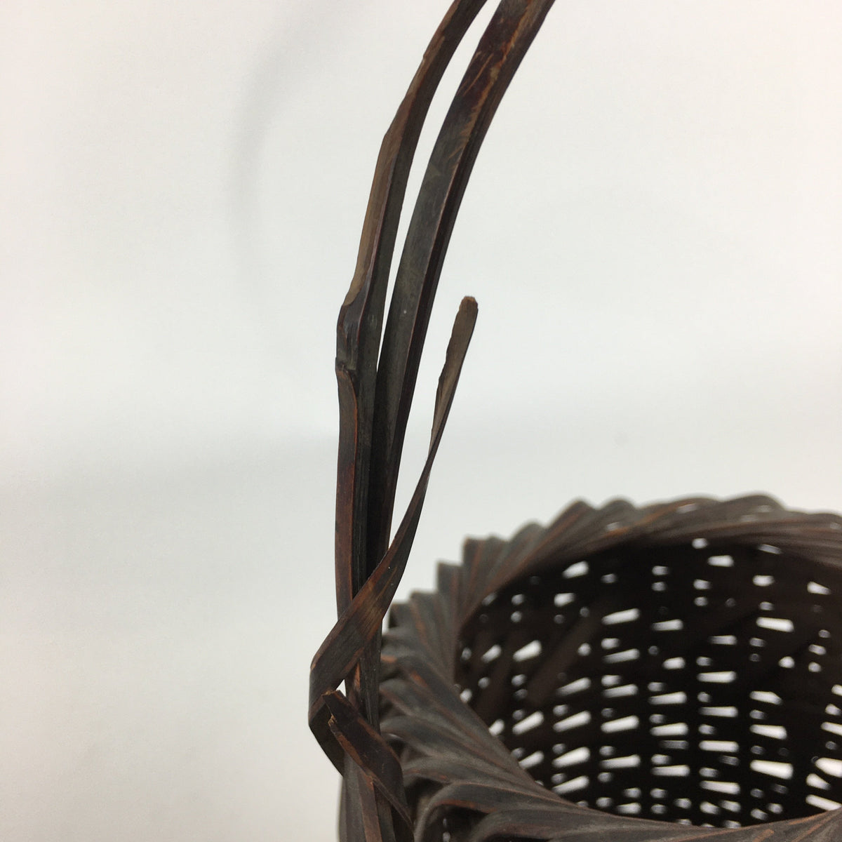 Antique Japanese Bamboo Basket Ikebana Flower Arrangement Kado Kago B163