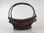 Antique Japanese Bamboo Basket Kago Ikebana Flower Arrangement Kado Brown B208