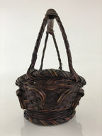 Antique Japanese Bamboo Basket Kago Ikebana Flower Arrangement Kado Brown B208
