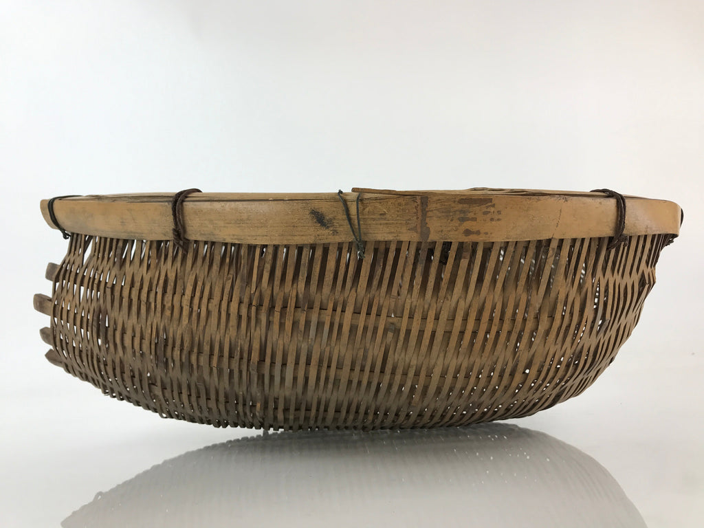 Antique Japanese Bamboo Drying Basket C1900 Kago Zaru 41 cm Long B207