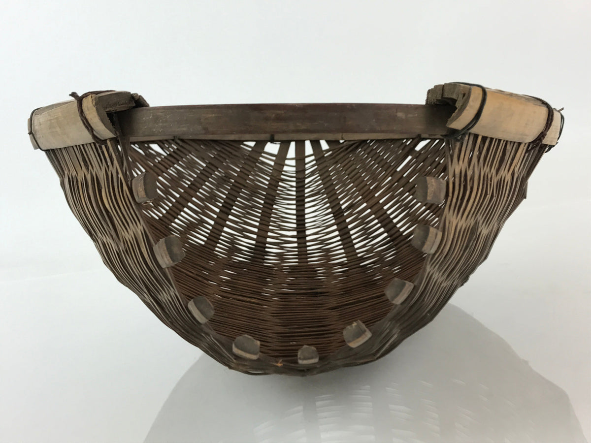 Antique Japanese Bamboo Drying Basket C1900 Kago Zaru 41 cm Long B207