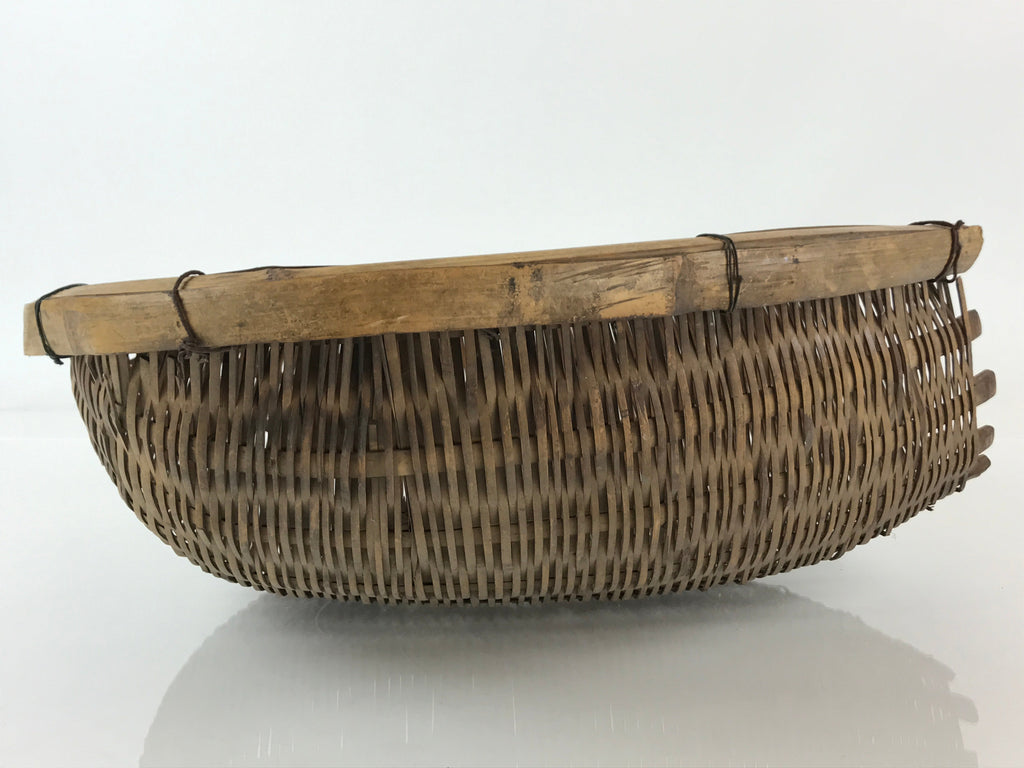 Antique Japanese Bamboo Drying Basket C1900 Kago Zaru 41 cm Long B207