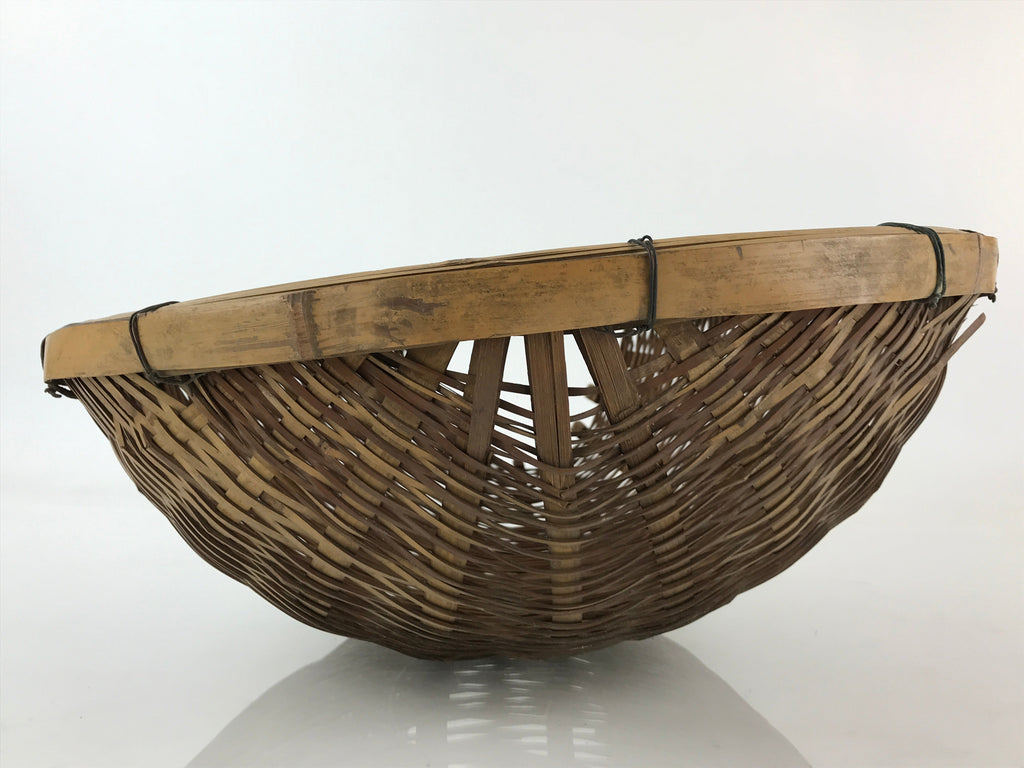 Antique Japanese Bamboo Drying Basket C1900 Kago Zaru 41 cm Long B207