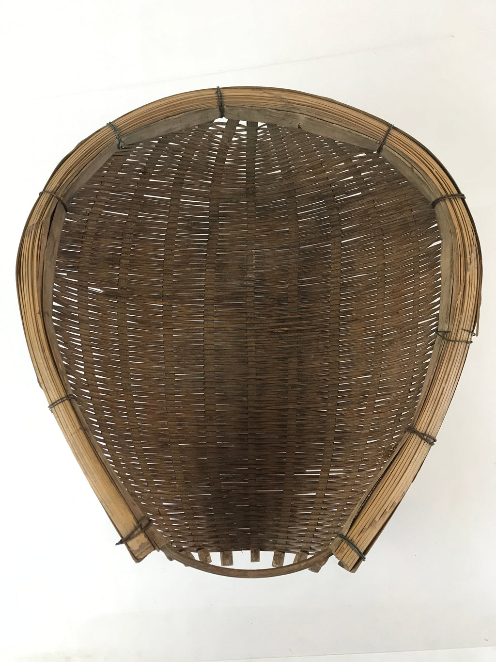 Antique Japanese Bamboo Drying Basket C1900 Kago Zaru 41 cm Long B207