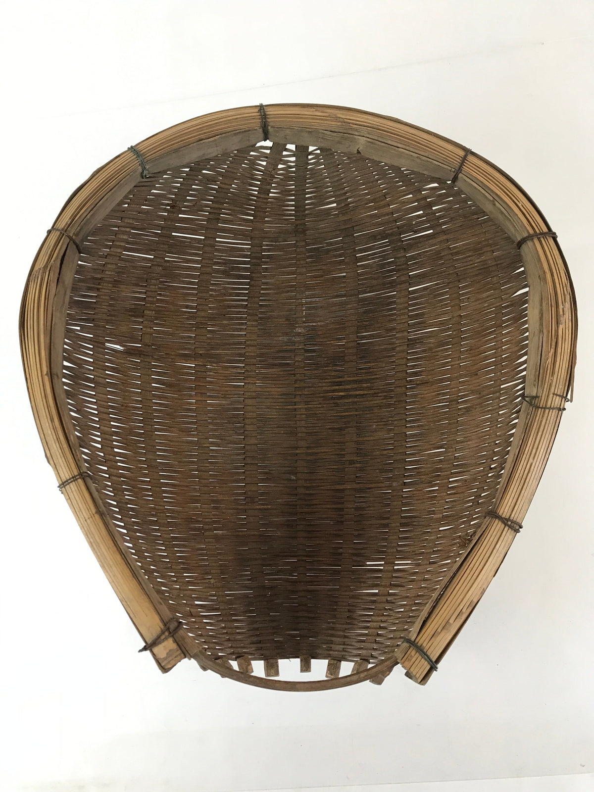 Antique Japanese Bamboo Drying Basket C1900 Kago Zaru 41 cm Long B207