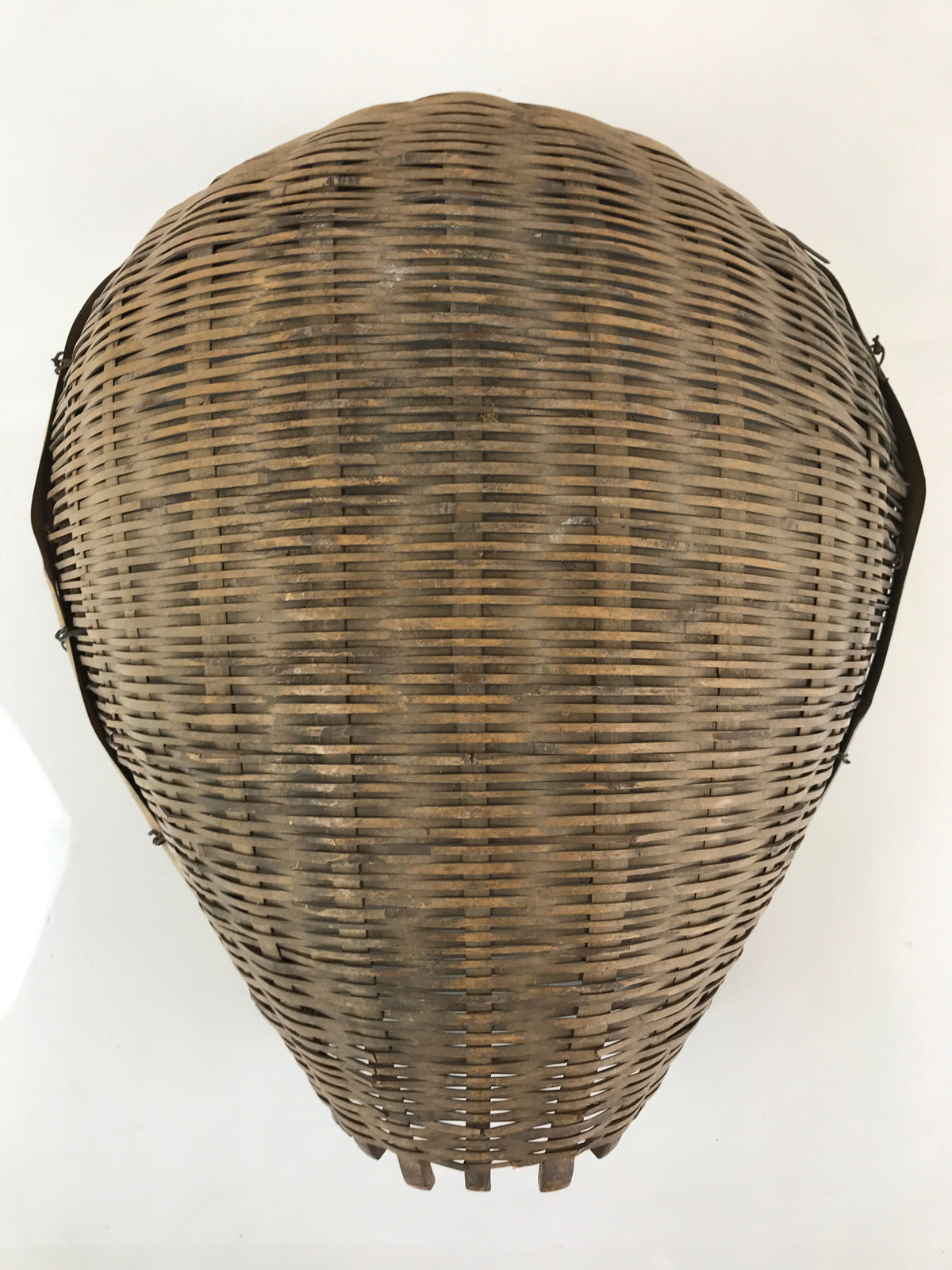 Antique Japanese Bamboo Drying Basket C1900 Kago Zaru 41 cm Long B207