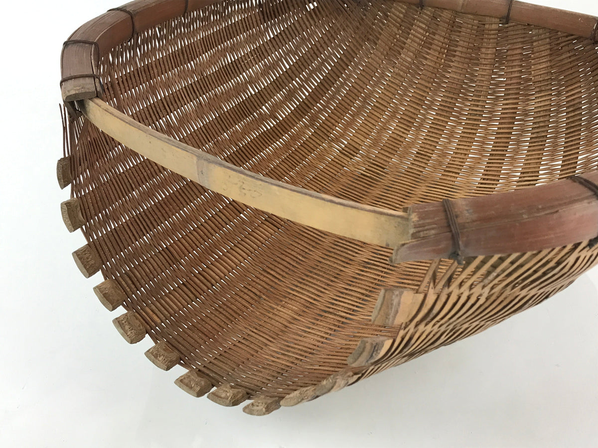 Antique Japanese Bamboo Drying Basket C1900 Kago Zaru 47 cm Long B208